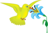 Yellow Hummingbird With Flower Clip Art